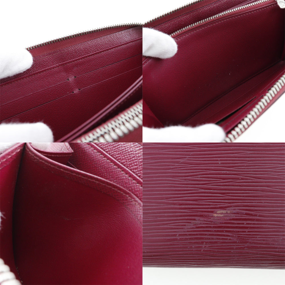 LOUIS VUITTON Long Wallet Purse Epi Leather Red Zippy wallet Women Used Authentic