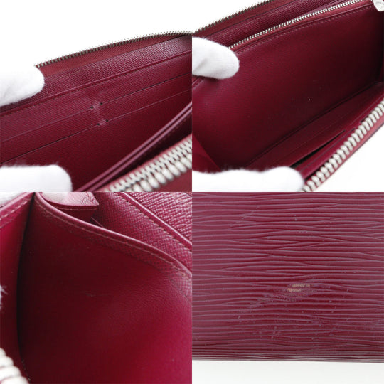 LOUIS VUITTON Long Wallet Purse Epi Leather Red Zippy wallet Women Used Authentic