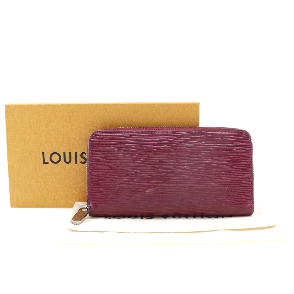 LOUIS VUITTON Long Wallet Purse Epi Leather Red Zippy wallet Women Used Authentic