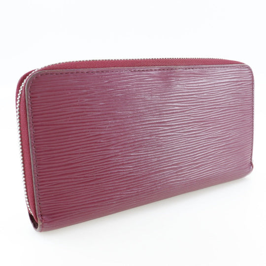 LOUIS VUITTON Long Wallet Purse Epi Leather Red Zippy wallet Women Used Authentic