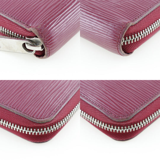 LOUIS VUITTON Long Wallet Purse Epi Leather Red Zippy wallet Women Used Authentic