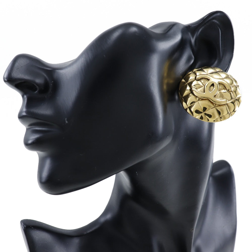 CHANEL Earring Plated Gold gold vintage Matrasse COCO Mark Women Used Authentic
