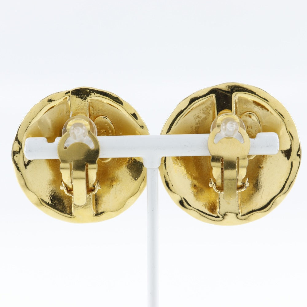 CHANEL Earring Plated Gold gold vintage Matrasse COCO Mark Women Used Authentic