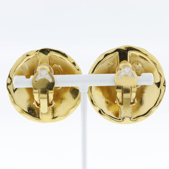 CHANEL Earring Plated Gold gold vintage Matrasse COCO Mark Women Used Authentic