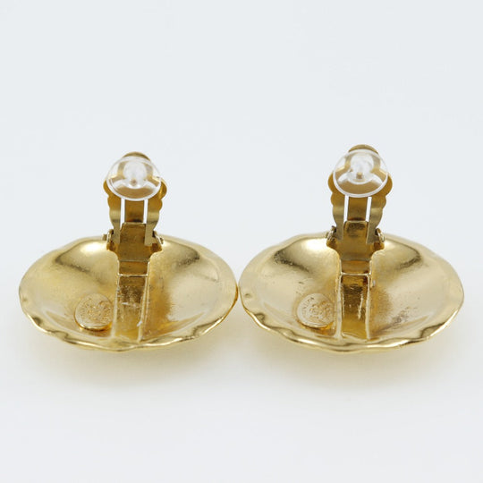 CHANEL Earring Plated Gold gold vintage Matrasse COCO Mark Women Used Authentic