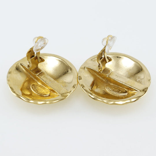 CHANEL Earring Plated Gold gold vintage Matrasse COCO Mark Women Used Authentic