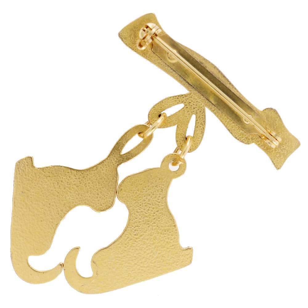 HERMES Brooch Plated Gold gold vintage LES FETES EN HERMES Skate shoes Women Used Authentic