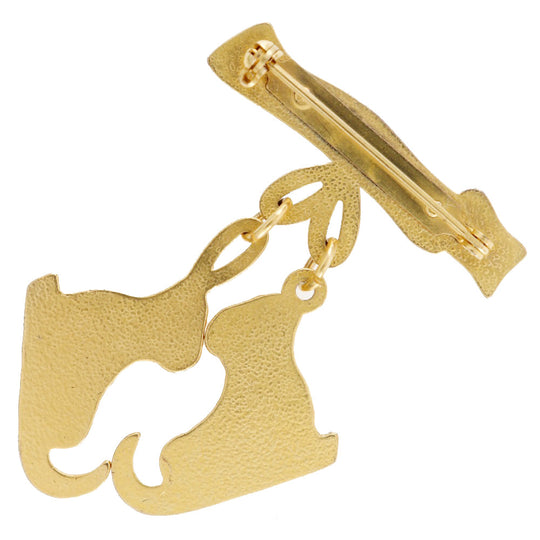 HERMES Brooch Plated Gold gold vintage LES FETES EN HERMES Skate shoes Women Used Authentic