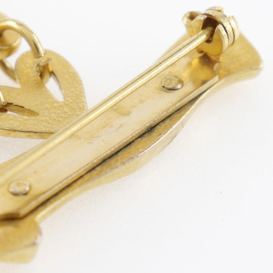 HERMES Brooch Plated Gold gold vintage LES FETES EN HERMES Skate shoes Women Used Authentic