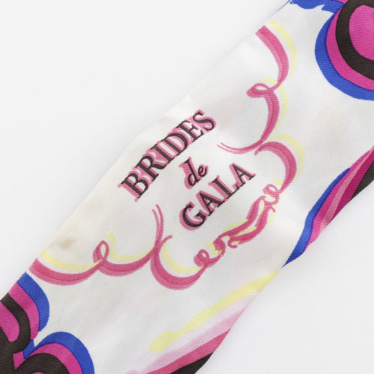 HERMES scarf silk pink Brides de Gala Shadow Brides de Gala Shadow TwillyBucket Women Used Authentic