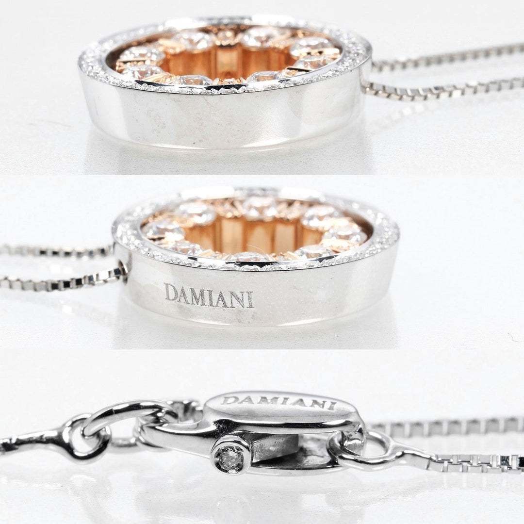 Damiani Necklace K18 White Gold, K18 Pink Gold, Diamond Silver 0.8" model Belle Epoque Round S Women Used Authentic