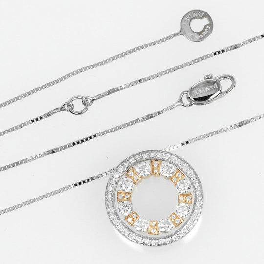 Damiani Necklace K18 White Gold, K18 Pink Gold, Diamond Silver 0.8" model Belle Epoque Round S Women Used Authentic