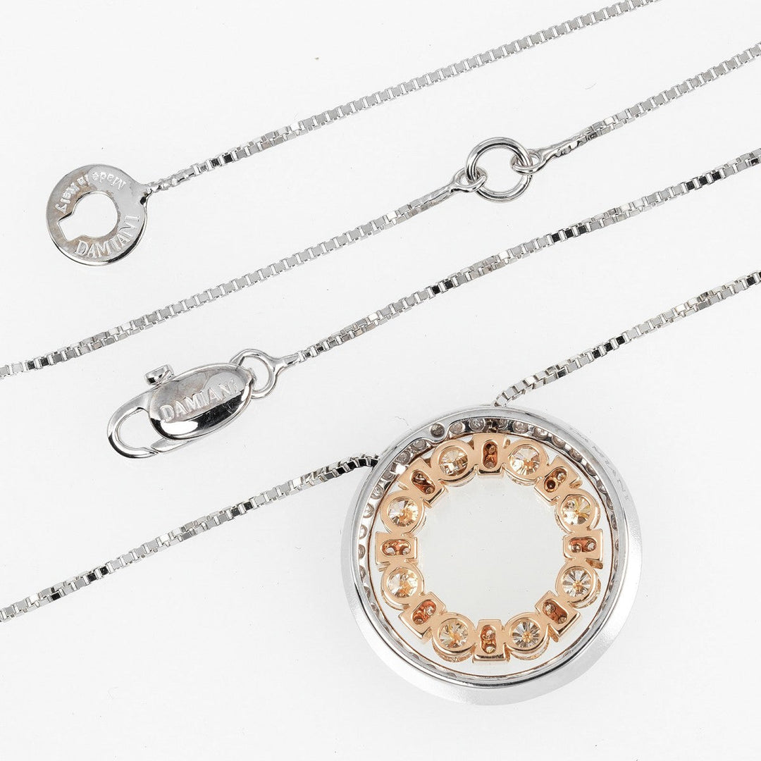 Damiani Necklace K18 White Gold, K18 Pink Gold, Diamond Silver 0.8" model Belle Epoque Round S Women Used Authentic