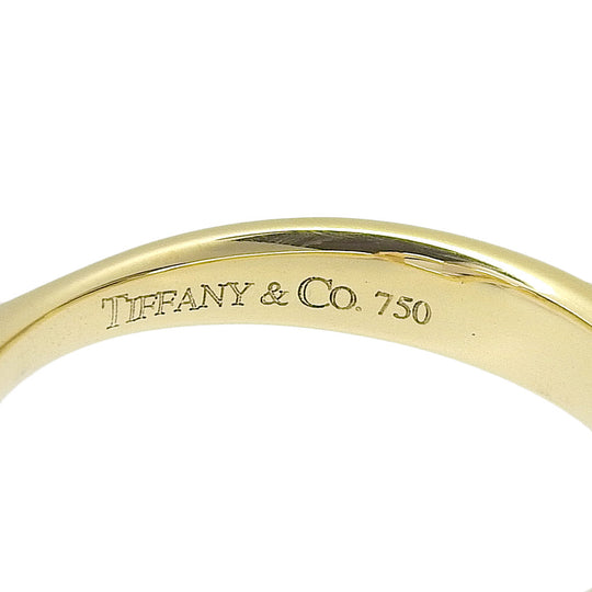 TIFFANY&Co. Ring K18 Yellow Gold, Diamond gold Elsa Peretti Open heart Women Used Authentic