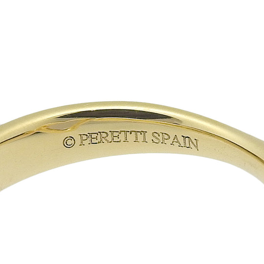 TIFFANY&Co. Ring K18 Yellow Gold, Diamond gold Elsa Peretti Open heart Women Used Authentic