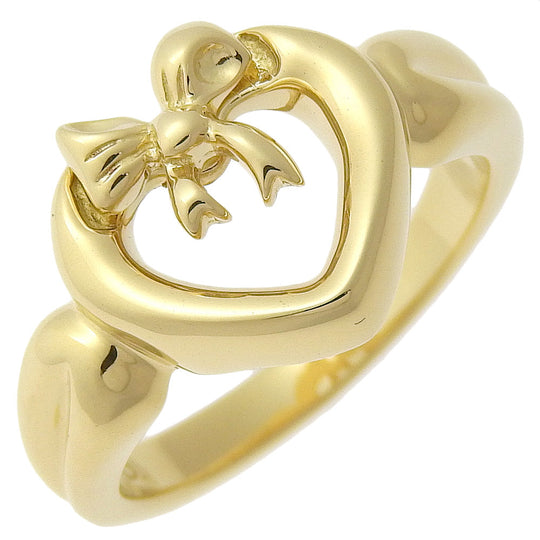 TIFFANY&Co. Ring K18 yellow gold gold Heart ribbon Women Used Authentic