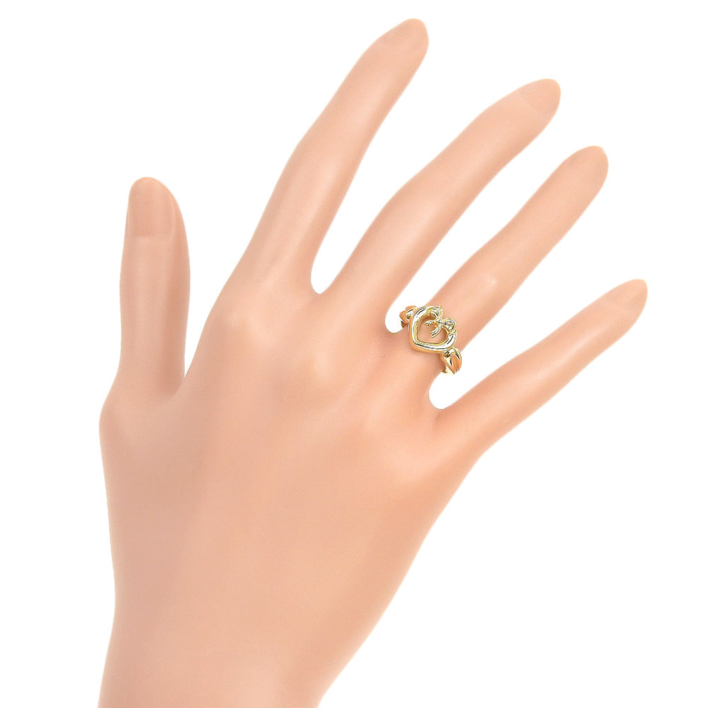 TIFFANY&Co. Ring K18 yellow gold gold Heart ribbon Women Used Authentic