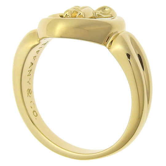 TIFFANY&Co. Ring K18 yellow gold gold Heart ribbon Women Used Authentic