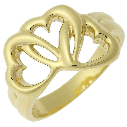 TIFFANY&Co. Ring K18 yellow gold gold Triple heart Women Used Authentic