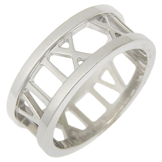 TIFFANY&Co. Ring K18 white gold Silver Open atlas Women Used Authentic