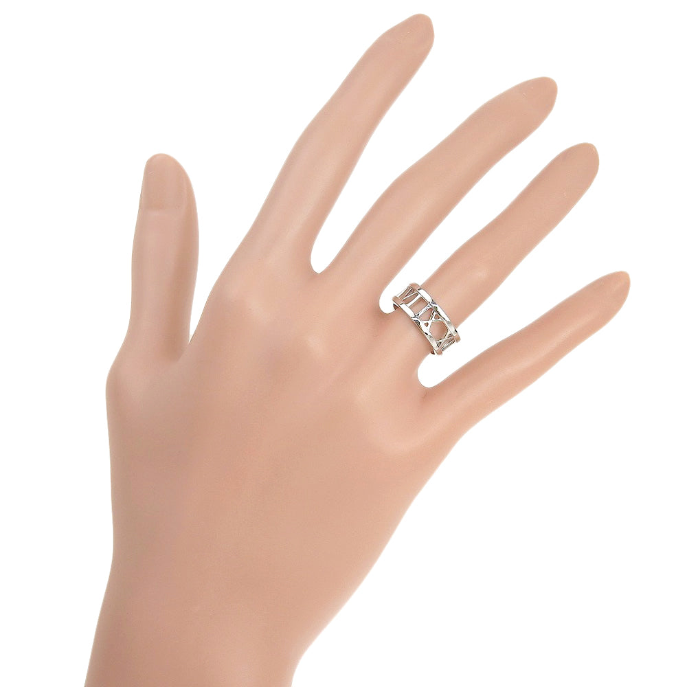 TIFFANY&Co. Ring K18 white gold Silver Open atlas Women Used Authentic
