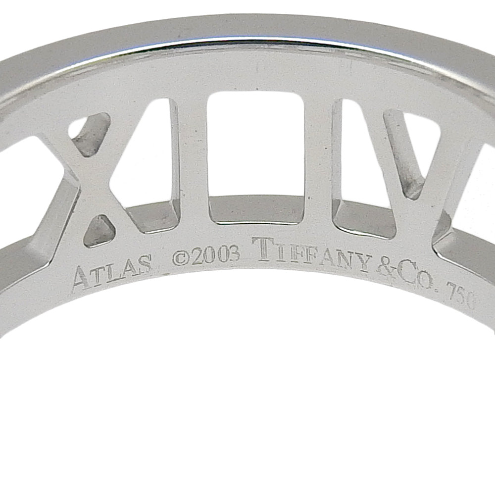 TIFFANY&Co. Ring K18 white gold Silver Open atlas Women Used Authentic