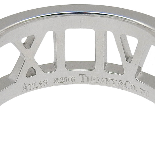 TIFFANY&Co. Ring K18 white gold Silver Open atlas Women Used Authentic