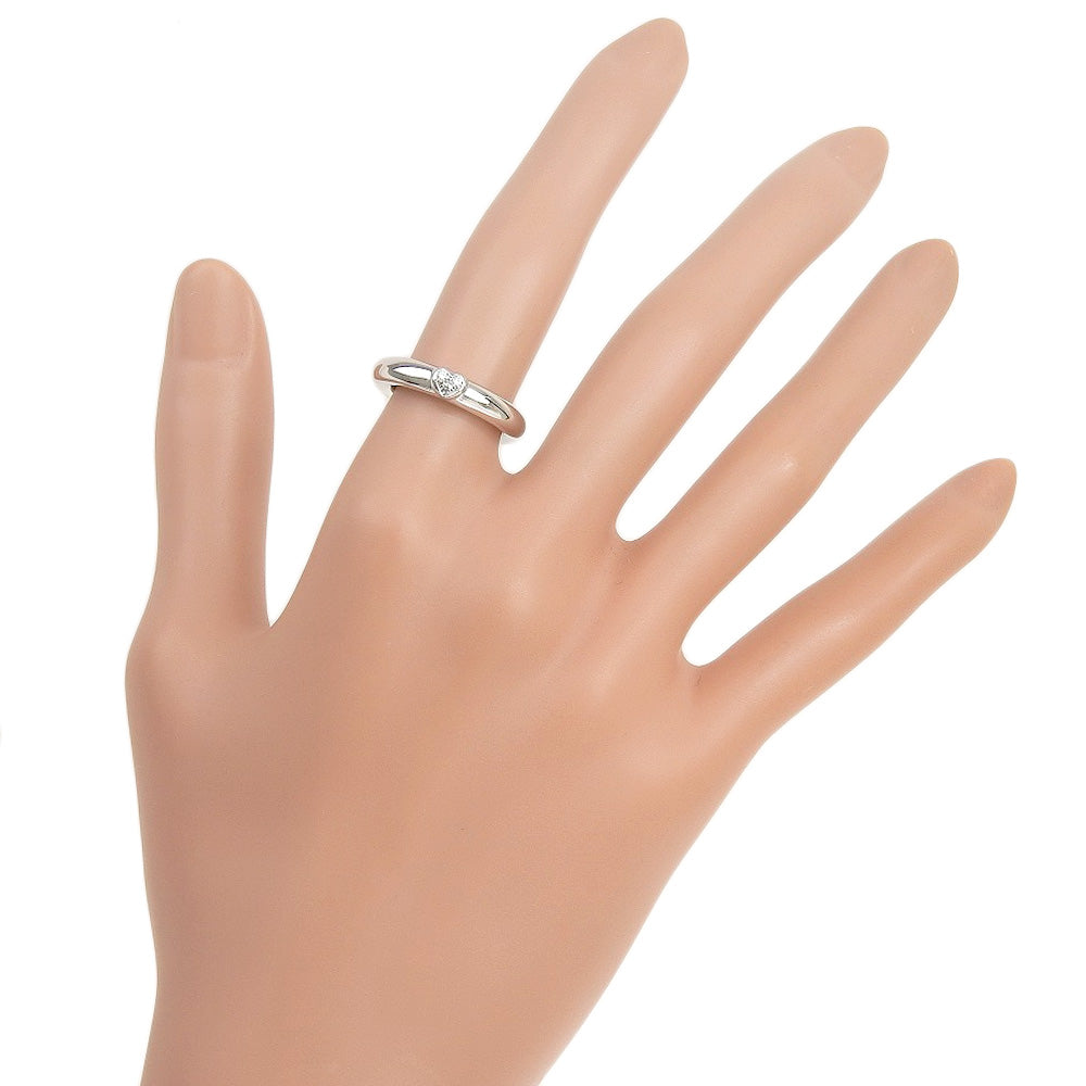 TIFFANY&Co. Ring K18 White Gold, Diamond Silver heart Friendship Women Used Authentic