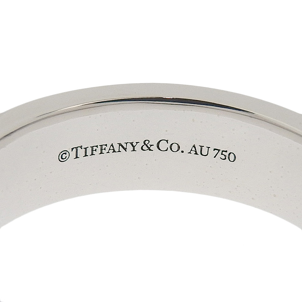 TIFFANY&Co. Ring K18 white gold Silver T-toe T narrow mens Used Authentic