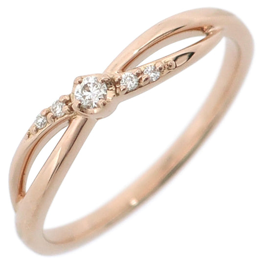 canal4�Ž Ring K18 pink gold, diamond gold diamond Women Used Authentic