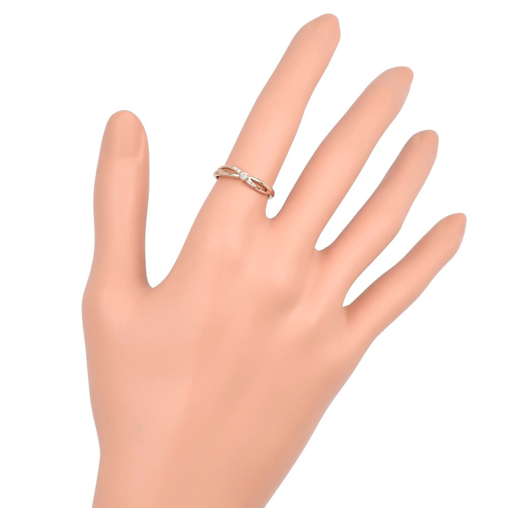 canal4�Ž Ring K18 pink gold, diamond gold diamond Women Used Authentic