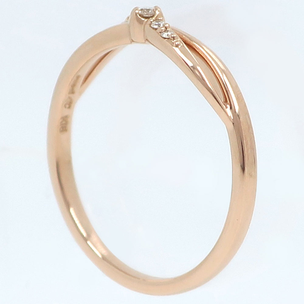 canal4�Ž Ring K18 pink gold, diamond gold diamond Women Used Authentic