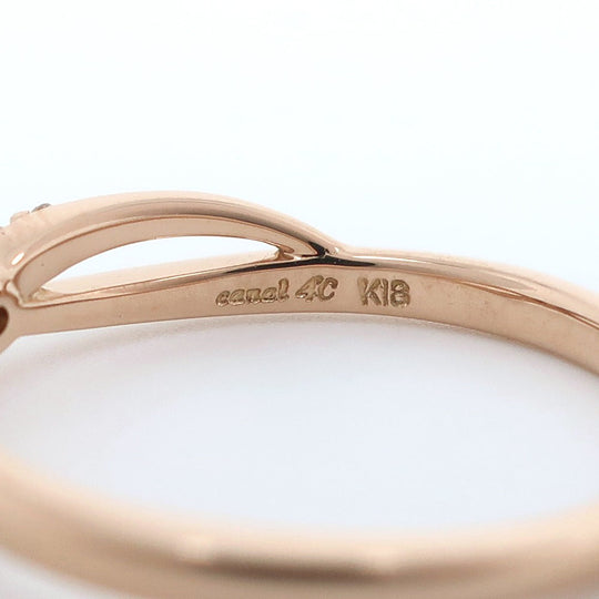 canal4�Ž Ring K18 pink gold, diamond gold diamond Women Used Authentic