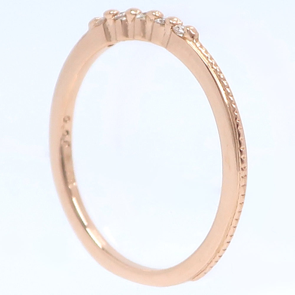 AGATHA Ring K18 pink gold, diamond gold 5P diamond Women Used Authentic