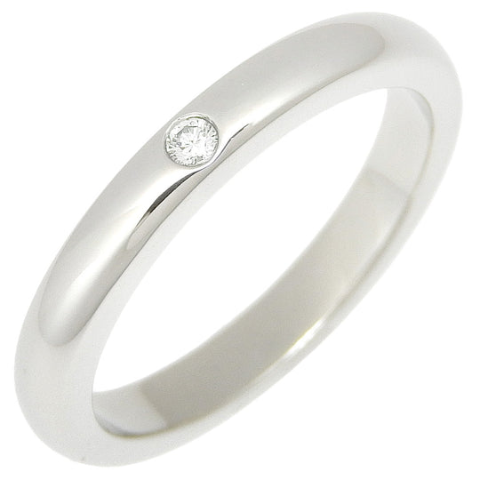 TIFFANY&Co. Ring Pt950Platinum, Diamond Silver Elsa Peretti Stacking band ring Women Used Authentic