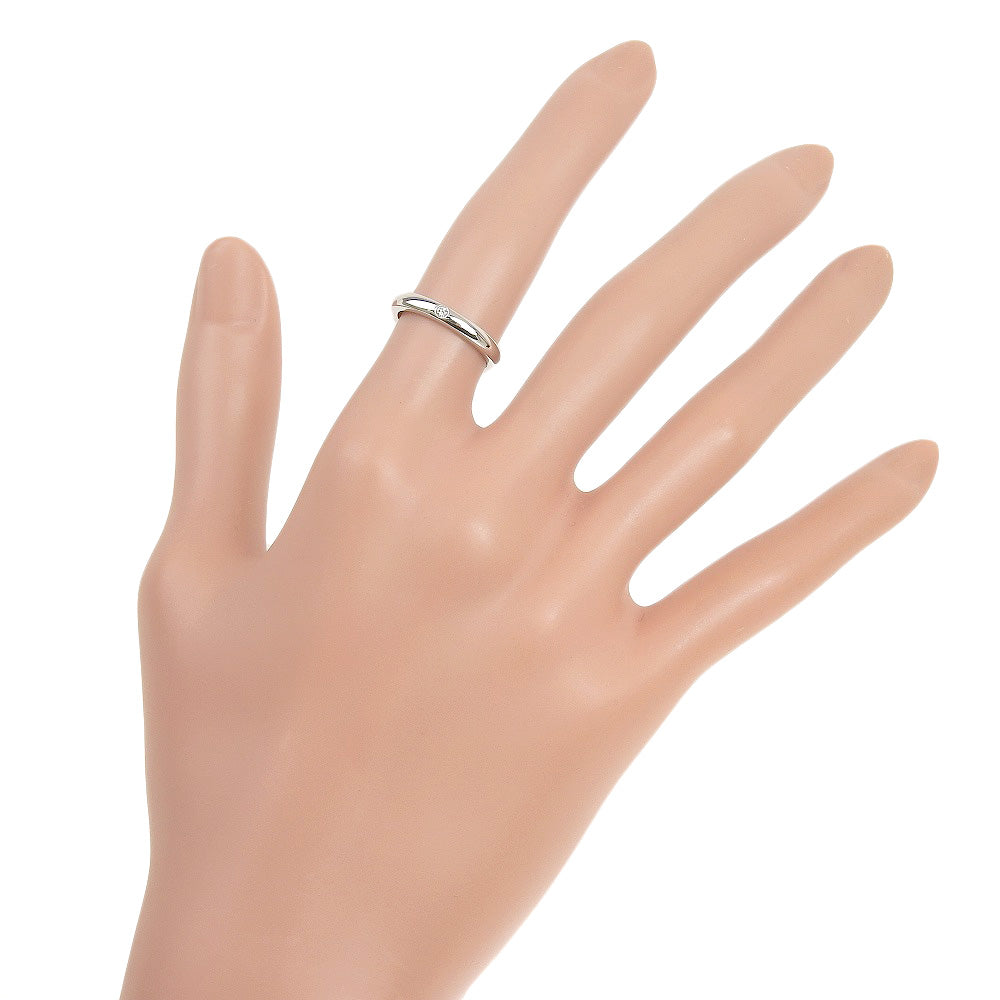 TIFFANY&Co. Ring Pt950Platinum, Diamond Silver Elsa Peretti Stacking band ring Women Used Authentic