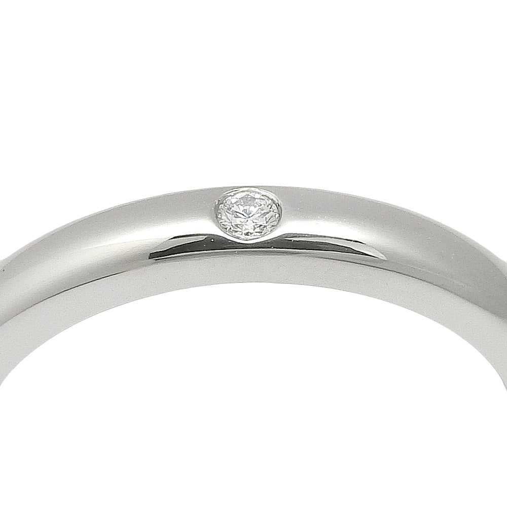 TIFFANY&Co. Ring Pt950Platinum, Diamond Silver Elsa Peretti Stacking band ring Women Used Authentic