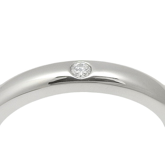 TIFFANY&Co. Ring Pt950Platinum, Diamond Silver Elsa Peretti Stacking band ring Women Used Authentic