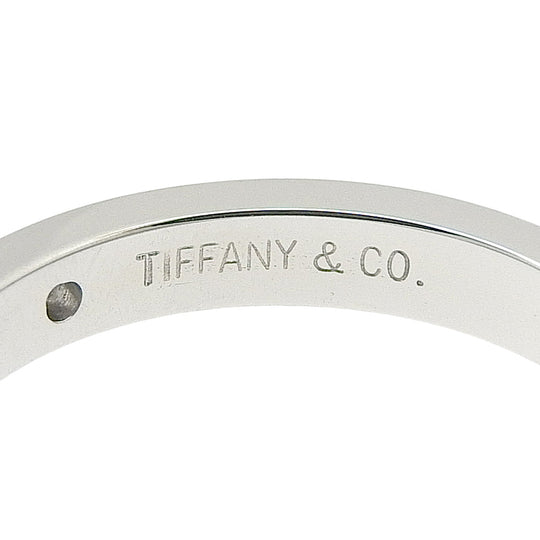 TIFFANY&Co. Ring Pt950Platinum, Diamond Silver Elsa Peretti Stacking band ring Women Used Authentic