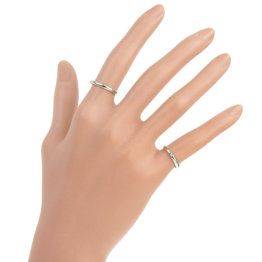CARTIER Ring B4057748 Pt950Platinum Silver 1P diamond 2 pairs set Wedding rings mens(Unisex) 50/44 Used Authentic