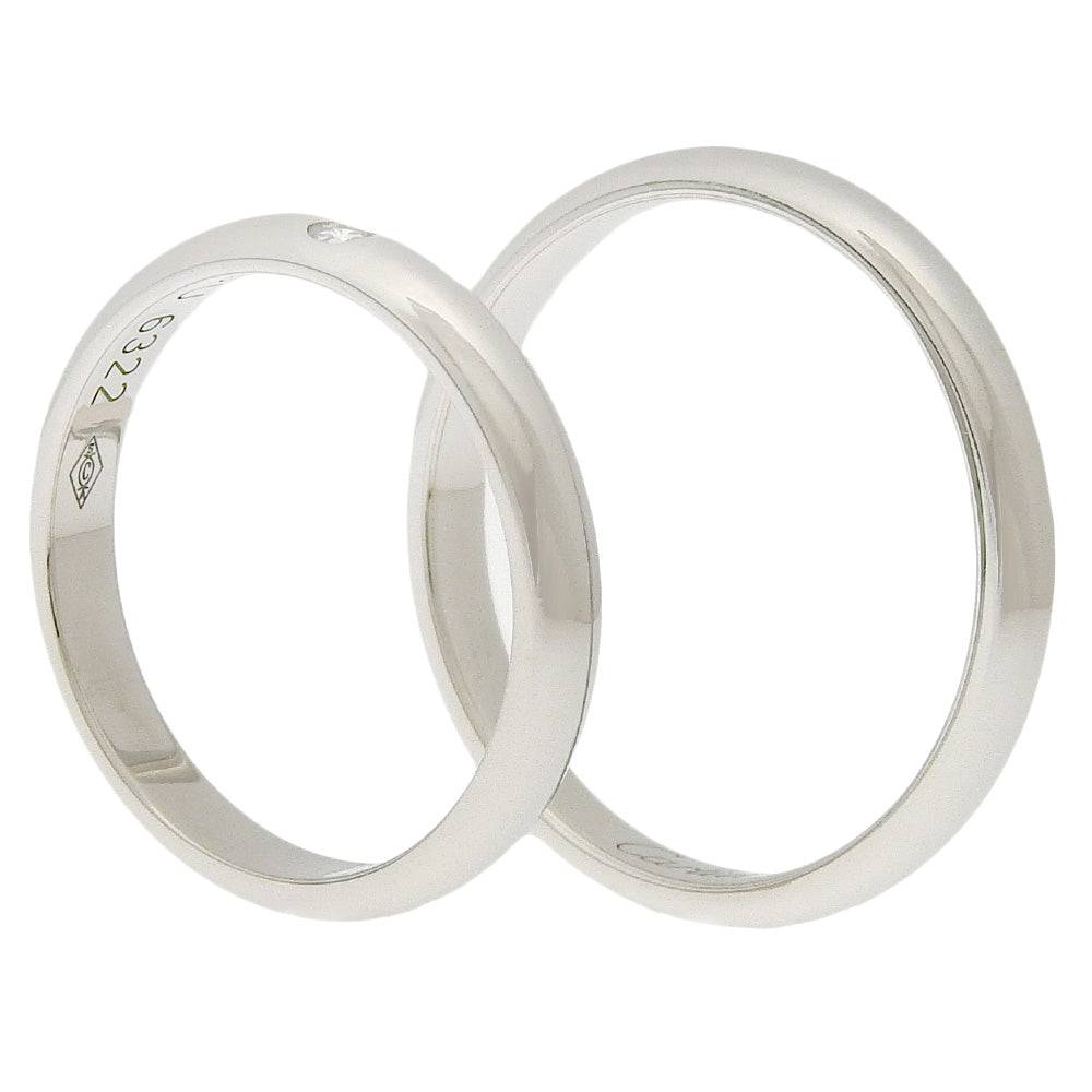 CARTIER Ring B4057748 Pt950Platinum Silver 1P diamond 2 pairs set Wedding rings mens(Unisex) 50/44 Used Authentic