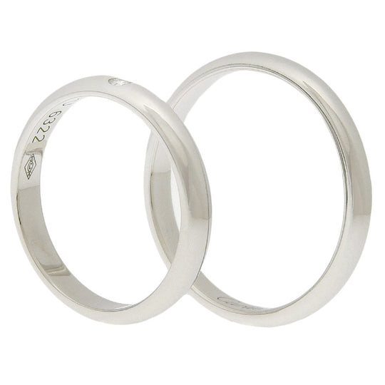 CARTIER Ring B4057748 Pt950Platinum Silver 1P diamond 2 pairs set Wedding rings mens(Unisex) 50/44 Used Authentic