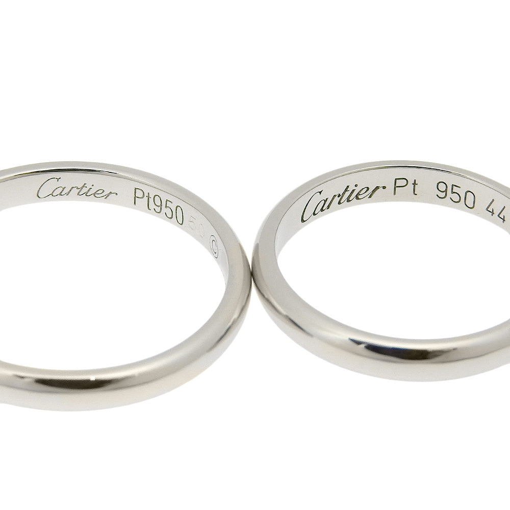 CARTIER Ring B4057748 Pt950Platinum Silver 1P diamond 2 pairs set Wedding rings mens(Unisex) 50/44 Used Authentic