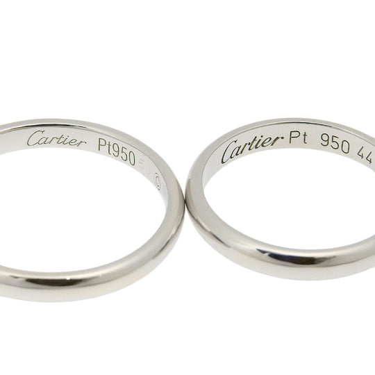 CARTIER Ring B4057748 Pt950Platinum Silver 1P diamond 2 pairs set Wedding rings mens(Unisex) 50/44 Used Authentic