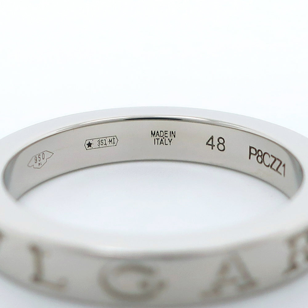 BVLGARI Ring Pt950Platinum Silver Double logo Bulgari Bulgari Women 48 Used Authentic