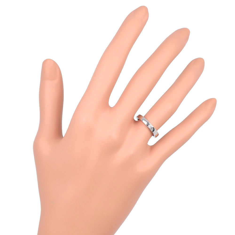 BVLGARI Ring Pt950Platinum, Diamond Silver 1P diamond wedding Marie Me Women Used Authentic