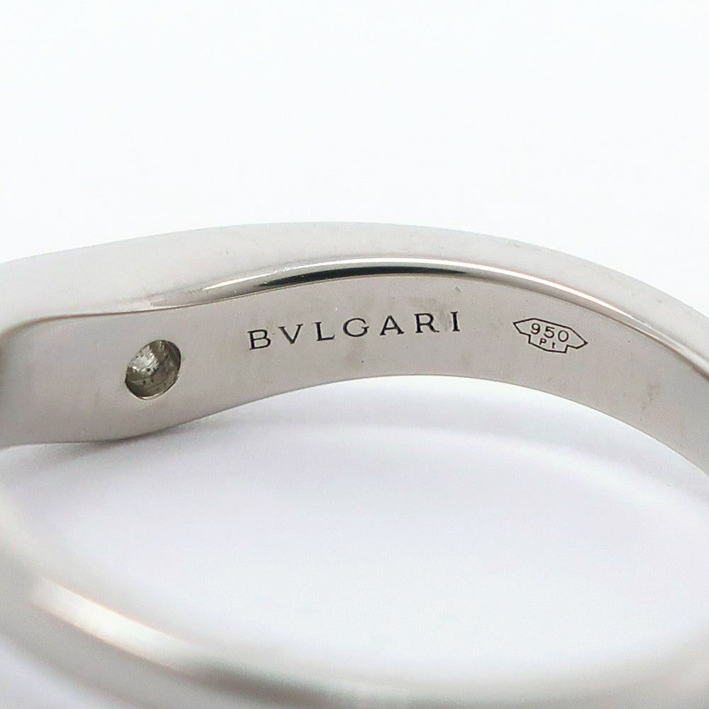 BVLGARI Ring Pt950Platinum, Diamond Silver 1P diamond corona Women Used Authentic
