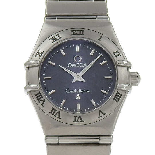 OMEGA Watches Quartz 1562.4 Stainless Steel Silver cal.1456 Constellation Mini black dial Women Used Authentic