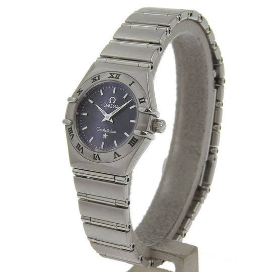OMEGA Watches Quartz 1562.4 Stainless Steel Silver cal.1456 Constellation Mini black dial Women Used Authentic