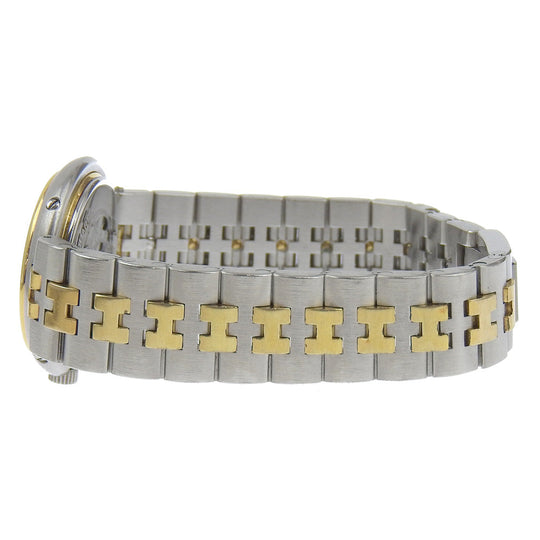 HERMES Watches Quartz Stainless Steel , Plated Gold Silver Profile date White dial Women Used Authentic